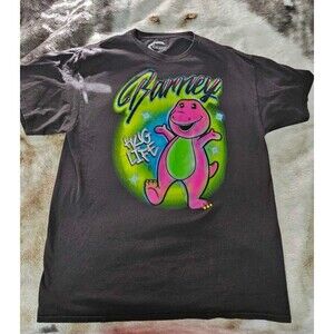 2017 Airbrushed “Hug Life” Barney T-Shirt | Vintage Pop Culture Graphic Tee